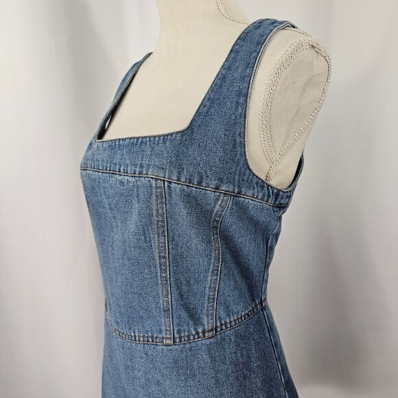 Lulus Women's Medium Wash Corset Stitched Sleeveless Denim Mini Dress Size M NWT - Picture 6 of 15